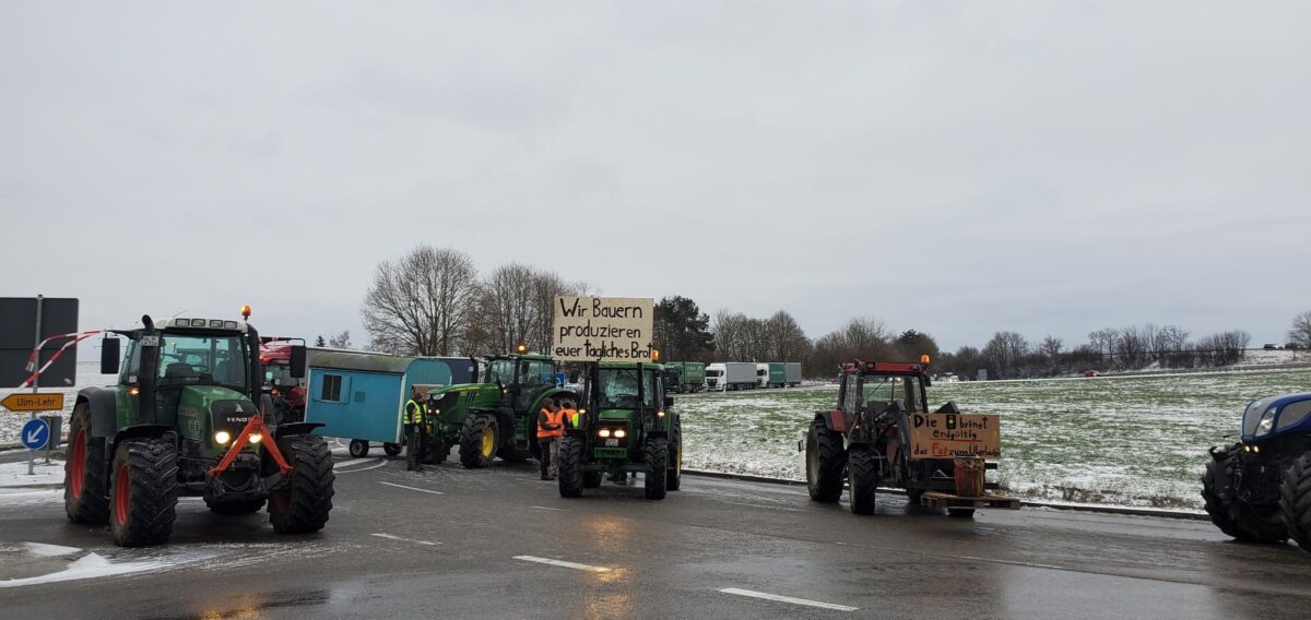 Bauernproteste mit Traktoren in Ulm